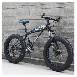 WJSW Bike WJSW Adult Mountain Bikes, Boys Girls Fat Tire Mountain Trail Bike, Dual Disc Brake Hardtail Mountain Bike, High-carbon Steel Frame, Bicycle, Blue B, 26 Inch 27 Speed