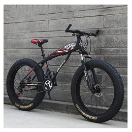 WJSW Fat Tyre Bike WJSW Adult Mountain Bikes, Boys Girls Fat Tire Mountain Trail Bike, Dual Disc Brake Hardtail Mountain Bike, High-carbon Steel Frame, Bicycle, Red C, 26 Inch 21 Speed