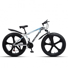 WLWLEO Bike WLWLEO 26 Inch Mountain Bike for Adult Teen, Hard Tail Mountain Bicycle, Carbon Steel Frame, Double Disc Brake, Fat Tire Beach Snow Offroad Bike, A, 21 speed