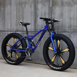 WSZGR Bike WSZGR Cruiser Bicycle Beach Ride Travel Sport Mountain Bikes, Fat Bike 26 Inch 27 Speed Mountain Bicycle, Adult Road Bike Blue 5 Spoke 26", 27-speed