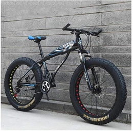 XinQing Bike XinQing Bike Adult Mountain Bikes, Boys Girls Fat Tire Mountain Trail Bike, Dual Disc Brake Hardtail Mountain Bike, High-carbon Steel Frame, Bicycle (Color : Blue B, Size : 24 Inch 27 Speed)