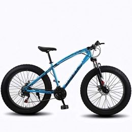 YALIXI Fat Tyre Bike YALIXI Mountain bike, 26 * 17 inch mountain bike, shock absorption snowmobile double disc brake fat tire 4.0 widened big tire shift fat tire bicycle, blue 27 speed