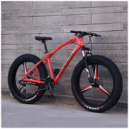 YXYLD Fat Tyre Bike YXYLD Mountain Bikes, 26 Inch Fat Tire Hardtail Mountain Bike, Fork Suspension Frame and Dual disc brake All Terrain Mountain Bike, 7 / 21 / 24 / 27 Speed, 3 Spoke