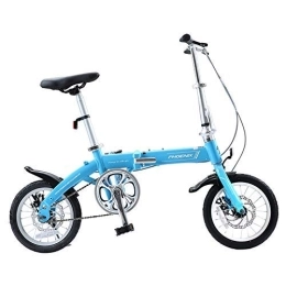 WJSW Bike 14'' Folding Bike Ultra-light Portable Bicycle Adult Student Aluminum Woman Cycling Alloy Bicycle bisiklet bicicletas, Blue