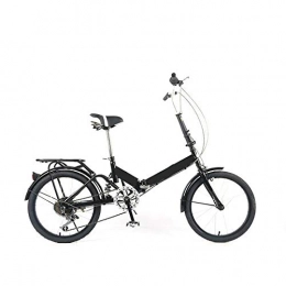 FingerAnge Folding Bike 20 Inch Folding Bicycle Aluminum Folding Bike 20" Mini Bike 1 6 Speed, Foldable Urban Commuter Bicycle Foldable Bike Easy Carry black