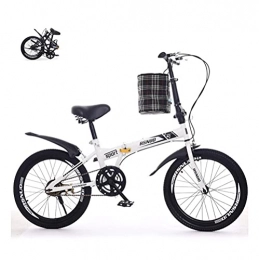 NBWE Bike 20-inch folding bike ladies bicycles ultra-light and portable, mobility bicycles for students and adults, can be put in the trunk, comfortable road bicycles(Color:white, Size:20inch)