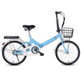 AMEA Folding Bike 20 Inch Folding Mountain Bike Bicycle Adult Men Women Lightweight Steel Frame Bikes Portable Bicycle Bike MTB Double Disc Brake Cross Country Outdoor Riding Trip, Blue