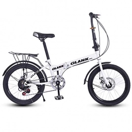 CUHSPOL Folding Bike 20" Variable Speed Folding Lightweight Bicycle Bike With Rear Seat Shelf