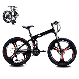 KuaiKeSport Folding Bike 24in Folding Mountain Bike, Portable Folding Bike for Adults Student, MTB Bike Lightweight Folding Speed Bicycle for Men Women, Fold up Bike City Bike, Damping Bicycle with Disc Brakes, Black