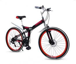 PFSYR Bike 26" 27-Speed Mountain Folding Bike, Unisex Bicycles, Flying Wheel Variable-speed Off-road Mountain Bike, Double Shock-absorbing Spoke Wheels Student MTB Racing, 8-second Folding Flat Ground Universal