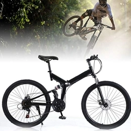 FUROMG Folding Bike 26" Folding Bike Full Suspension Mountain Bikes Disc Brakes Bicycle Adult Bike 21 Speed Men's Bikes Bicycle MTB Disc Brake Carbon Steel Frame