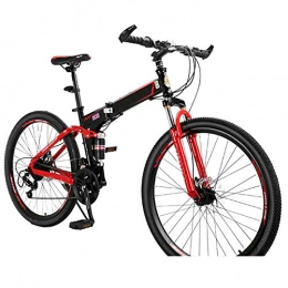 Bove Bike 26 Inch FOLDING MTB Ultra Light Portable Folding Mountain Bike Two Steps Folding Folding Bike 24 27 Speed Mountain Bike Unisex-A-27Speed