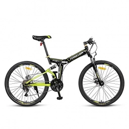 CXSMKP Folding Bike 26 Inch Mountain Bike Folding Bikes with High Carbon Steel Frame, 24 Speed, Double Disc Brake And Rear Suspension Anti-Slip Bicycles