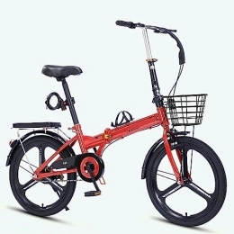 WOLWES Folding Bike Adult Folding Bike, City Folding Bicycle, with Rear Carry Rack, Front and Rear Fenders, for Mens and Womens B, 20in