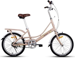 Aoyo Bike Adults 20" Folding Bikes, Light Weight Folding Bike With Rear Carry Rack, Single Speed Foldable Compact Bicycle, Aluminum Alloy Frame, (Color : Khaki)