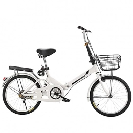 Agoinz Folding Bike Agoinz Mountain Bike Folding Bike, ​Shock ​Absorbing White Bicycle, Lightweight And Stylish, Variable Speed Running On The Highway, With Back Seat
