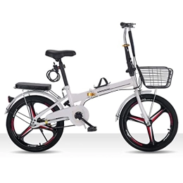 Aoyo Bike Aoyo Folding Bicycle Youth Ultralight Variable Speed Mountain Bike Portable And Lightweight 20 Inch High Carbon Steel Bicycle(Color:One wheel single speed-white)