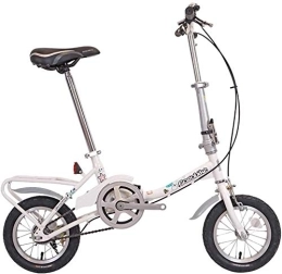 Aoyo Folding Bike Aoyo Kids Folding Bikes, 12" Light Weight Folding Bike, High-carbon Steel Frame, Junior School Students Single Speed Reinforced Frame Commuter Bike, (Color : White)