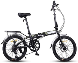 AYHa Bike AYHa Folding Bike, Adults Women Light Weight Foldable Bicycle, 20 inch 7 Speed Mini Bikes, Reinforced Frame Commuter Bike, Aluminum Frame, Black