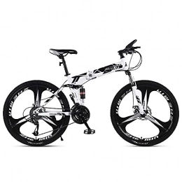 BaiHogi Bike BaiHogi Professional Racing Bike, 24 / 26 inch Folding Mountain Bike 3 Wheels Off-Road Racing Variable Speed 21 / 24 / 27 Speed Equipped with Dual Shock Dual Disc Brake, D, 24 inch 24 Speed