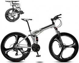 BaiHogi Folding Bike BaiHogi Professional Racing Bike, 24Inch MTB Bicycle Unisex Folding Commuter Bike Foldable Mountain Bike Off-Road Variable Speed Bikes for Men and Women Double Disc Brake, a, 27 Speed