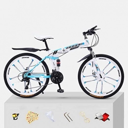 BaiHogi Folding Bike BaiHogi Professional Racing Bike, Folding bike within 15 seconds, Adult mountain Bicycle, folding folding bike, 21 * 24 * 27 * 30 speed outdoor bike, for 20 * 24 * 26in men's ladies bike