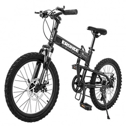 BCX Bike BCX Kids Folding Mountain Bike, 20 inch 6 Speed Disc Brake Light Weight Folding Bikes, Aluminum Alloy Frame Foldable Bicycle, Yellow, Black