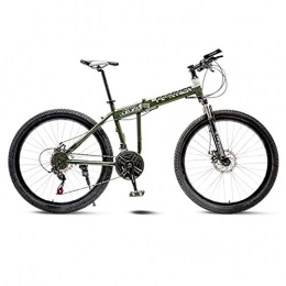 BEIGOO Folding Bike BEIGOO 24 / 26 Inch Adult Mountain Bike, Folding Disc Brake Full Suspension MTB, 21 Speed Folding Bike, For Male And Female Adult-green-26inch