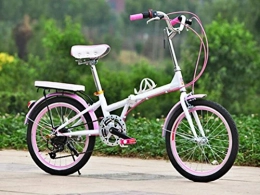 GHGJU Folding Bike Bicycle 20-inch Folding Bike Bicycle Men And Women Color With Students Car Transport Tools, Pink-20in