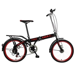  Folding Bike Bicycle Folding Bike, 20 Inches Wheels Single Speed Lightweight Foldable Bikes, for Student Girls Boys Kids Urban Commuter Ladies (Color : Black, Size : 20in)
