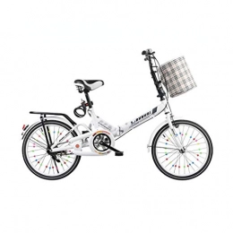 BIKESJN Bike BIKESJN 20 Inch Bicycle Folding Bike City Bike Adult Students Fully Assembled Bike Mountain Bike Mini Bicycle ( Color : White )