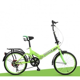 BIKESJN Bike BIKESJN 20 Inch Folding Bicycle Children Ultra Light Portable Men and Women Adults Shock Absorber Bicycle Commuting Bicycle Lightweight Bike (Color : Green)