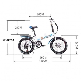 BIKESJN Bike BIKESJN Folding bicycle City Bike Road Bike Shock-absorbing adult students ( Color : White )