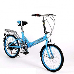 CENPEN Folding Bike CENPEN 20-inch Folding bike 6-speed Cycling Commuter Foldable bicycle Women's adult student Car bike Lightweight aluminum frame Shock absorption-C 110x160cm(43x63inch)