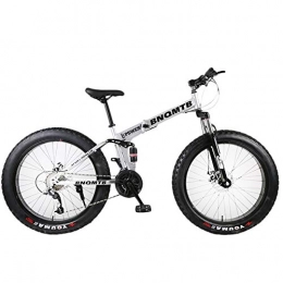 BLTR Folding Bike Convenient Adult Foldable Beach Snowmobile Mountain Fat Bike 24 / 26 Inch Wheel 27 Speed Sports Cycling Road Bicycle Men Frame Ride (Color : Silver, Size : 27 Speed)