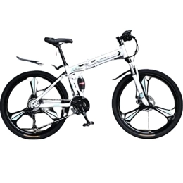 DADHI  DADHI Folding Mountain Bike - Men's Variable-Speed Bike for Teens, 26" / 27.5" Wheels - 24 / 27 / 30 Speeds - Off-Road - Light and Foldable (White 27.5inch)