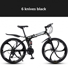 Dafang Folding Bike Dafang Mountain bike folding foldable mountain bike 26 inch adult bicycle 21 24 27 speed student bicycle bicycle-Six knives black_24