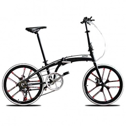 Dapang  Dapang Folding Bike, Citybike Commuter Bike with 22 Inches 10-Spoke Wheels MTB Suspension Bicycle, Black