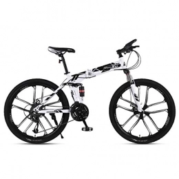 Dapang  Dapang Mountain Bike 21 / 24 / 27 Speed Steel Frame 26 Inches 10-Spoke Wheels Suspension Folding Bike, Black, 24speed