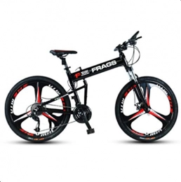 DGAGD Folding Bike DGAGD 26 inch aluminum alloy foldable mountain bike off-road shock absorber oil disc portable lightweight variable speed integrated wheel-black_27 speed