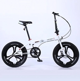 DGAGD Folding Bike DGAGD Folding Bicycle 20-inch Lightweight Adult Bicycle Super Light Portable Student Bicycle-White