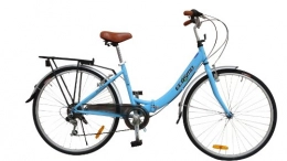 ECOSMO Folding Bike ECOSMO 26" New Folding Ladies Shopper City Bicycle Bike 7 SP SHIMANO -26ALF08B