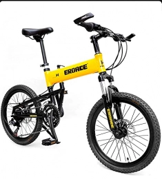 EROADE Folding Bike EROADE 20 inch aluminum alloy folding mountain bike disc brake junior high school racing speed change bike Huang20 dial6-speed(height135-150cm)