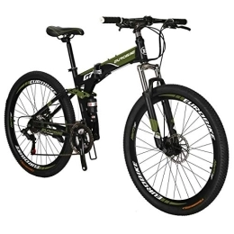 EUROBIKE Bike Eurobike Folding Mountain Bike 27.5 inch for Men and Women 17 inch Frame Adult Bicycle (green)