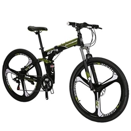 EUROBIKE Bike Eurobike G7 Folding Mountain Bike 27.5Inch Dual Disc Brake Folding Bicycle Armygerrn 3-spoke