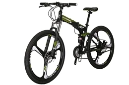 EUROBIKE Folding Bike Eurobike Mens Mountain Bike, 27.5-Inch Wheel bike, 21 Speeds Folding Bike Full Suspension, Adult Folding Bicycle for Men Women (K-GREEN)