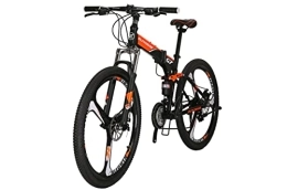 EUROBIKE Bike Eurobike Mens Mountain Bike, 27.5-Inch Wheel bike, 21 Speeds Folding Bike Full Suspension, Adult Folding Bicycle for Men Women (K-ORANGE)