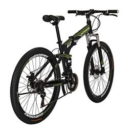 EUROBIKE Bike Eurobike YH-G7 Folding Mountain Bike 27.5 Inch Wheels 21 Speed Full Suspension Dual Disc Brakes Foldable Frame Bicycle for Mens (Multi-Spoke Green)