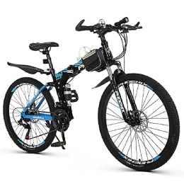 FAXIOAWA Bike FAXIOAWA 26-inch Mountain Bike, 21 Speed Mountain Foldable Bicycle With High Carbon Steel Frame and Double Disc Brake, 24 / 27 Speed Hardtail Mountain Bike With Adjustable Seat Bicycle