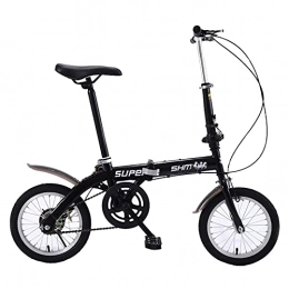 FBDGNG Bike FBDGNG Folding Bike, 14'' City Road Bikes, Front Rear V Brake Bicycle for Men Women, Black